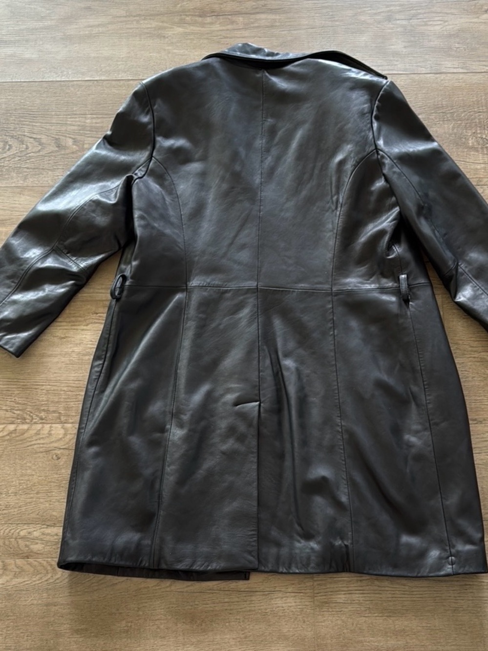 Wilsons Leather Black Leather Button-Front Coat - Picture 2 of 9